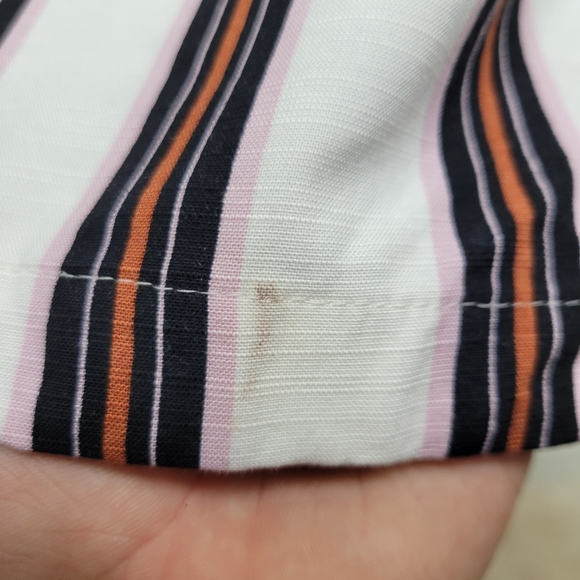 Loft Striped Rayon High Neck Jumpsuit | Size XS - Picture 13 of 16